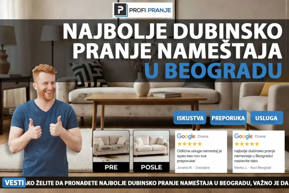 Najbolje dubinsko čišćenje nameštaja na adresi klijenta u Beogradu